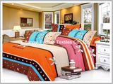 Printed Poly/Cotton Full Fitted Bedspread Patchwork Bedding Set