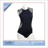 Women Swim Wear Tank Suit with Mesh Fabric