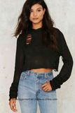 Women Sport Sweater Hoodies with Fashion Designs (W17-681)