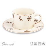 Ceramic Stamp Design Cup Saucer