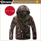 Tree Camo Waterproof Breathable Outdoor Sharkskin Soft Shell Jacket Hoodie