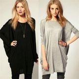 Women's Summer Long Tops Loose Leisure Batwing T-Shirts