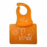 Wipe-off Food Grade Silicone Kids Packageable Bib Placemat Set