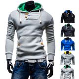 Grey Melange Fashion Pullover Hoodies for Mens