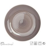 Grace Brown Handpainted Circle Ceramic Dinner Plate