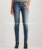 Womens Cotton/Spandex Destroyed Light Wash Jeans Wholesale