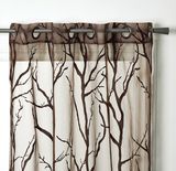 Flocked Voile Grommet Window Curtain