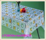 Cheap PVC Print and Emboss Transparent Tablecloth on Roll China Factory