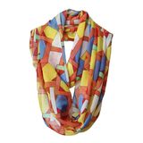 Women Fashion Geometry Printed Polyester Chiffon Infinity Scarf (YKY1119)