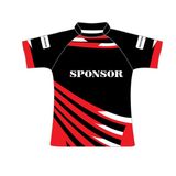 Red Strips Design Rugby Jersey Tshirt Uniform for Ruggers