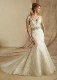 Embroidery V-Neckline Wedding Dresses (WMA023)