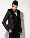 Wool Acrylic Hooded Coat Knit Man Sweater