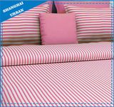 Pink Stripe Printed Cotton Bedsheet Set