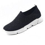 Fashion Footwear Shinny Flyknit Women Walking Shoes