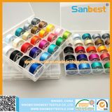 100% Polyester Pre-Wound Bobbins Thread with Plastic Sided