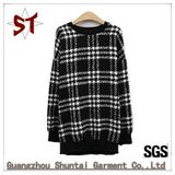 Ladies Comfortable Simple Plaid Round Collar Short Hoody