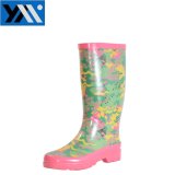 Women Designer Safety Print Casual Rubber Wellington Rain Boots