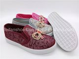 Beautiful Children Girls School Shoes Injection Slip-on Canvas Shoes (ZL1017-7)