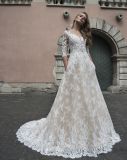 Amelie Rocky Vintage Lace Sleeve Champagne Wedding Dress Cheap