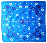 China Factory Produce Custom Design Paisley Print Blue Cotton Scarf