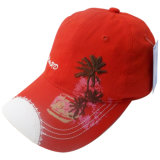Red Washed Baseball Cap with Printing and Embroidery Gjwd1723