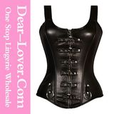 Women Latex Sexy PVC Leather Corset Lingerie