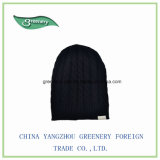 Children Black Twisted Simple Style Knit Hat