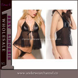 Wholesale Sexy Lady Black Lingerie Set Baby Doll (21107)