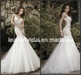 Backless Mermaid Wedding Dress Tulle Lace Sexy Beach Bridal Gown W1408