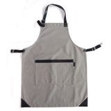 Custom Printed Black Cotton Canvas Kitchen Apron for Men