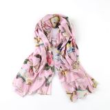 Fish & Flower on Pink Fashion Gift Scarf