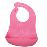 Pink Alpaca Lightweight Roll-up FDA/LFGB Silicone Baby Bibs