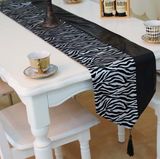 Metallic Print Table Runner Decorative PU Table Flag (JTR-58)