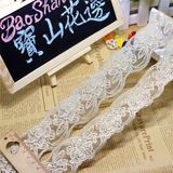 Factory Stock Wholesale 5cm Width Gold Thread Embroidery Nylon Net Lace Polyester Embroidery Trimming Fancy Floral Lace for Garments Accessory & Home Textiles