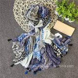 Customized Geometic Printing Polyester Long Scarf (HWBPS20)