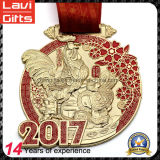 2017 New Design of Rooster Year 3D Gold Medal