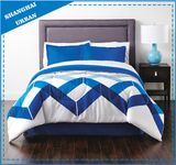 Ocean Blue Zig-Zag Polycotton Printed Quilt Cover Set