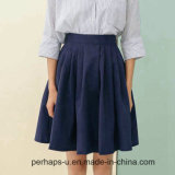 High Waist Pleated Pure Color Cotton Skirts