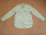 Men's 100%Lyocell Slub Chambray Woven Long Sleeve Bleach Washed Shirts