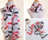 Lady Fashion Printed Polyester Chiffon Silk Scarf (YKY1004-2)