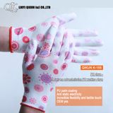 K-155 13 Gauges Polyester / Nylon PU Coated Working Safety Gloves