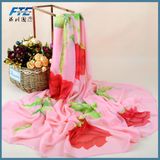 Womens Fashion Silk Scarf Scarves Flower Shawls