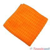 Orange Microfiber Checkered Kitchen Dish Towel