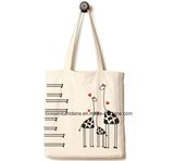 OEM Produce Customized Logo Printed Promotional Cartoon Cotton Canvas Craft Shopper Bag