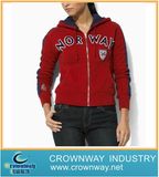 Hot Selling Latest Embroidered Lady Sweatshirt with Zip