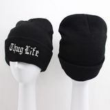 New Custom Embroidered Logo Black Beanie Cap