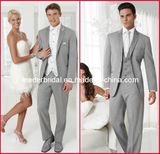 Customized Silver Suits Formal Office Tuxedo for 4 Pieces-Coat+Pants+Vest+Necktie Suit Mc10