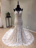Fashion Lace Beading Mermaid Evening Prom Bridal Gown Wedding Dress