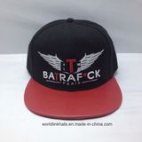 Wholesale 6panel 3D Embroidery PU Leather Flat Brim Snapback Cap