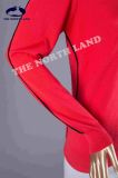 Ladies Cashmere Crew Neck Pullover with Side Lines